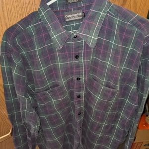 Vintage Cambridge Hall Flannel green blue made usa